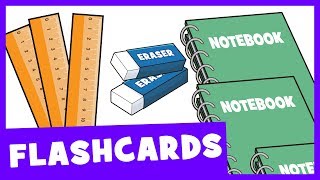 Learn School Supplies Singular and Plural  Talking Flashards [upl. by Meit263]