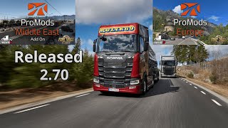 Released ProMods Europe  ProMods Middle East 270 ETS2 v150x [upl. by Bartholomeo]