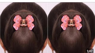 beautiful juda with clutcher easy hairstyles for beginners ll [upl. by Tova]