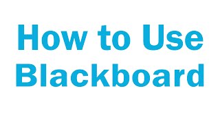 How to Use Blackboard [upl. by Ennairda175]