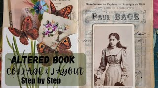 Vintage Altered Book Collage amp Layouts StepbyStep [upl. by Nnairet]