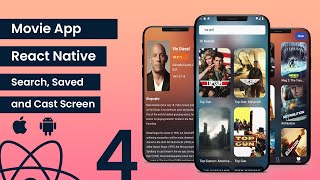 Build a Movie App  Search Saved amp Cast Screen  React Native and Expo Projects  Beginner 2024 [upl. by Maighdiln]