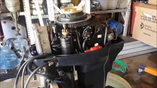 Evinrude 40 HP Part 7 Throttle Synchronization and Test Start [upl. by Lardner]