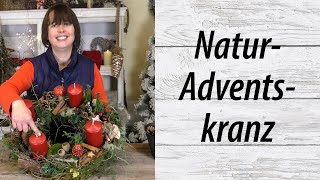 Adventskranz aus Naturmaterialien  Advent DIY [upl. by Nessnaj248]