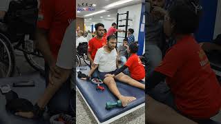 Recovery of quadriplegic patient at Walk n Run physiotherapy quadriplegic rehab fitness [upl. by Chatav]