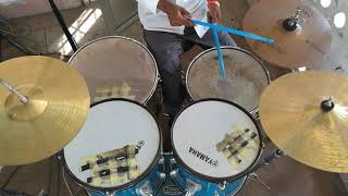 How to play worship songs in drums for beginners drum tutorial lesson 5 by Gady music [upl. by Adlei]