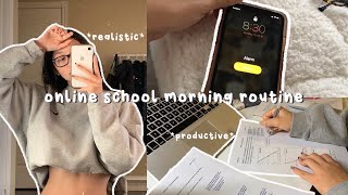 my REAL 8 AM online school morning routine 🥑 [upl. by Lanaj746]