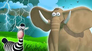 Gazoon Sneezy Elephant  Storm On The Savannah  Funny Animal Cartoons By HooplaKidzTV [upl. by Aihsemak701]