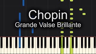 Grande Valse Brillante Chopin Piano Tutorial Synthesia Easy [upl. by Neeliak242]