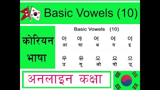 korean language 1 korean vowels in nepali  korean bhasa  EPS TOPIK  Learn korean [upl. by Welker]