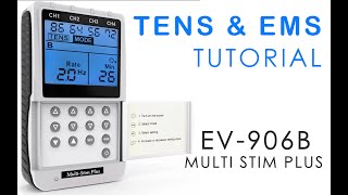 How to use TENS EMS Machine Multi Stim Plus Rechargeable EV906B Tutorial [upl. by Ossie325]