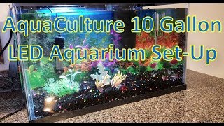 AquaCulture Aquarium 10 Gallon Unboxing amp Setup [upl. by Kristianson]