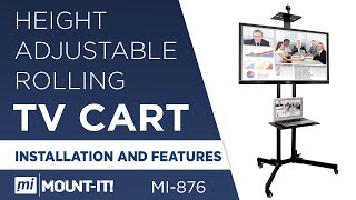 Rolling TV Cart  Mobile TV Stand  Height Adjustable  Installation and Features MI876 [upl. by Hnahk148]