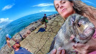 Spearfishing in Clear Water At The Channel  Port Aransas Tx [upl. by Bridge]