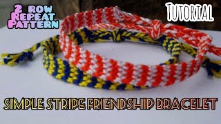 Simple Horizontal Stripe Friendship Bracelet Tutorial [upl. by Ailil]