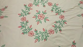 Embroidery design bedsheets  chadar ka design  bed sheet design  embroidery by machine [upl. by Nagaer495]