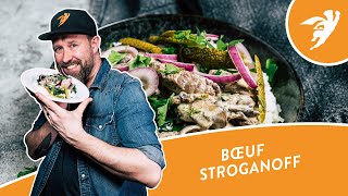 Bœuf Stroganoff  Beef Stroganoff  Filetspitzen in Sahnesoße [upl. by Nyrrad43]