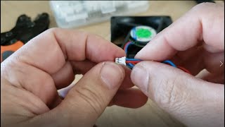 Crimping a JST Molex 20mm Small Cooling Fan Connector with a IWISS SN01BM Crimping Tool [upl. by Medin]