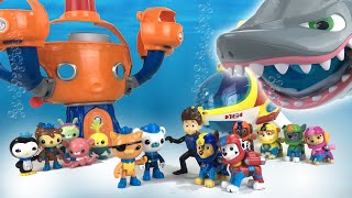 Paw Patrol Sea Patrol Saves the Octonauts from a Giant Meg Shark  Keiths Toy Box [upl. by Anderegg516]