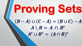 Proving Sets [upl. by Amari]