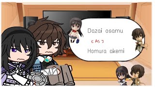 Bsd reacts to  dazai as homura akemi [upl. by Ridan]