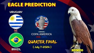 Uruguay vs Brazil  Copa America 2024 Prediction  Quarter Final  Eagle Prediction [upl. by Ibrad]