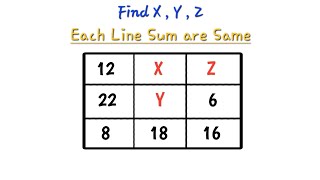 Many People are fail  🙂  Find X Y And Z  Box All Line Sum is Equal to same [upl. by Raye458]