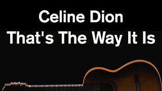 Thats The Way It Is Acoustic Karaoke  Celine Dion [upl. by Datnow941]