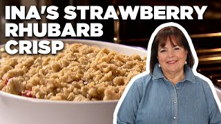 Ina Gartens Strawberry Rhubarb Crisp  Barefoot Contessa  Food Network [upl. by Kazimir467]