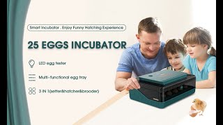 WONEGG Automatic 25 Eggs Incubator [upl. by Lacym]