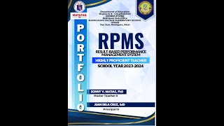 20232024RPMS  PORTFOLIO MASTER TEACHER [upl. by Tucky553]