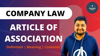 Article of Association  Company Documents  Company Law  Study at Home with me [upl. by Milford514]