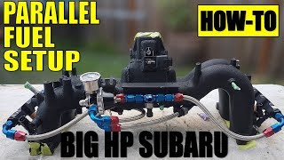 HOW TO BIG POWER SUBARU PARALLEL FUEL SETUP  BUILT COSWORTH EJ257 [upl. by Asen25]