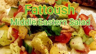 Fattoush  Middle Eastern Fresh Sumac Salad [upl. by Inaja]