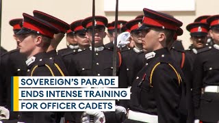 Sovereigns Parade More than 200 officer cadets celebrate commissioning from Sandhurst [upl. by Emiatej]