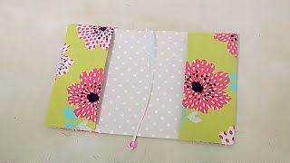 How to make a fabric book cover sewing tutorial [upl. by Loella896]