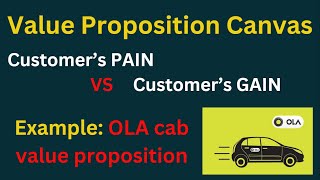 Value proposition canvas explained with OLA cab example  What is customer Paingain  Innovation [upl. by Neirrad150]