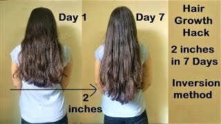 Hair Growth Hack  2 inches Hair Growth in 1 Week with Inversion Method  Get Long Hair [upl. by Elwina63]