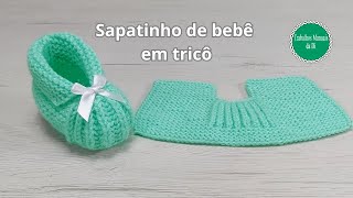 Sapatinho de bebê em tricô [upl. by Lewan]