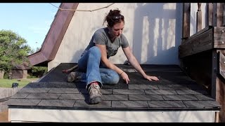 Building a Lean To  Installing a Shingle Roof and Double Doors Part 3 [upl. by Navak]