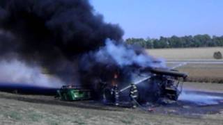 John Deere Combine fire [upl. by Nayd]