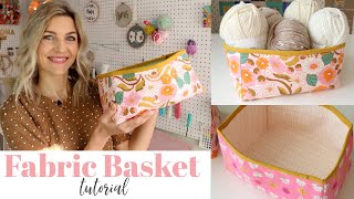 Easy Fabric Basket Sewing Tutorial [upl. by Schulman699]