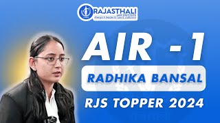 RJS Topper Radhika Bansal Rank 1  Topper Interview [upl. by Dara]