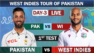 PAKISTAN vs WEST INDIES 1st TEST Match DAY 3 LIVE  PAK vs WI TEST MATCH LIVE COMMENTARY  WI BAT [upl. by Zilvia605]