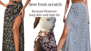 Maxi Skirt with High Slit Sewing Tutorial [upl. by Aneeh751]