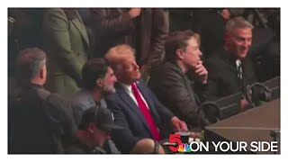 Presidentelect Donald Trump attends UFC fight at Madison Square Garden [upl. by Zulaledairam]