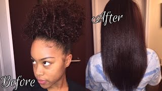 3c4a Natural Hair  How I StraightenFlat Iron [upl. by Demy]