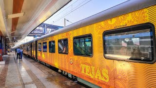 IRCTC Lucknow Tejas meets New Delhi Patna Tejas Festival Special near Mahrawal [upl. by Bast]