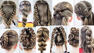 10 easy and simple braided hairstyles Most beautiful hairstyles For every day [upl. by Atinid]