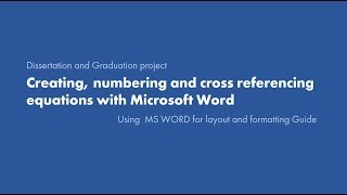 6 Creating numbering and cross referencing equation [upl. by Eillah325]